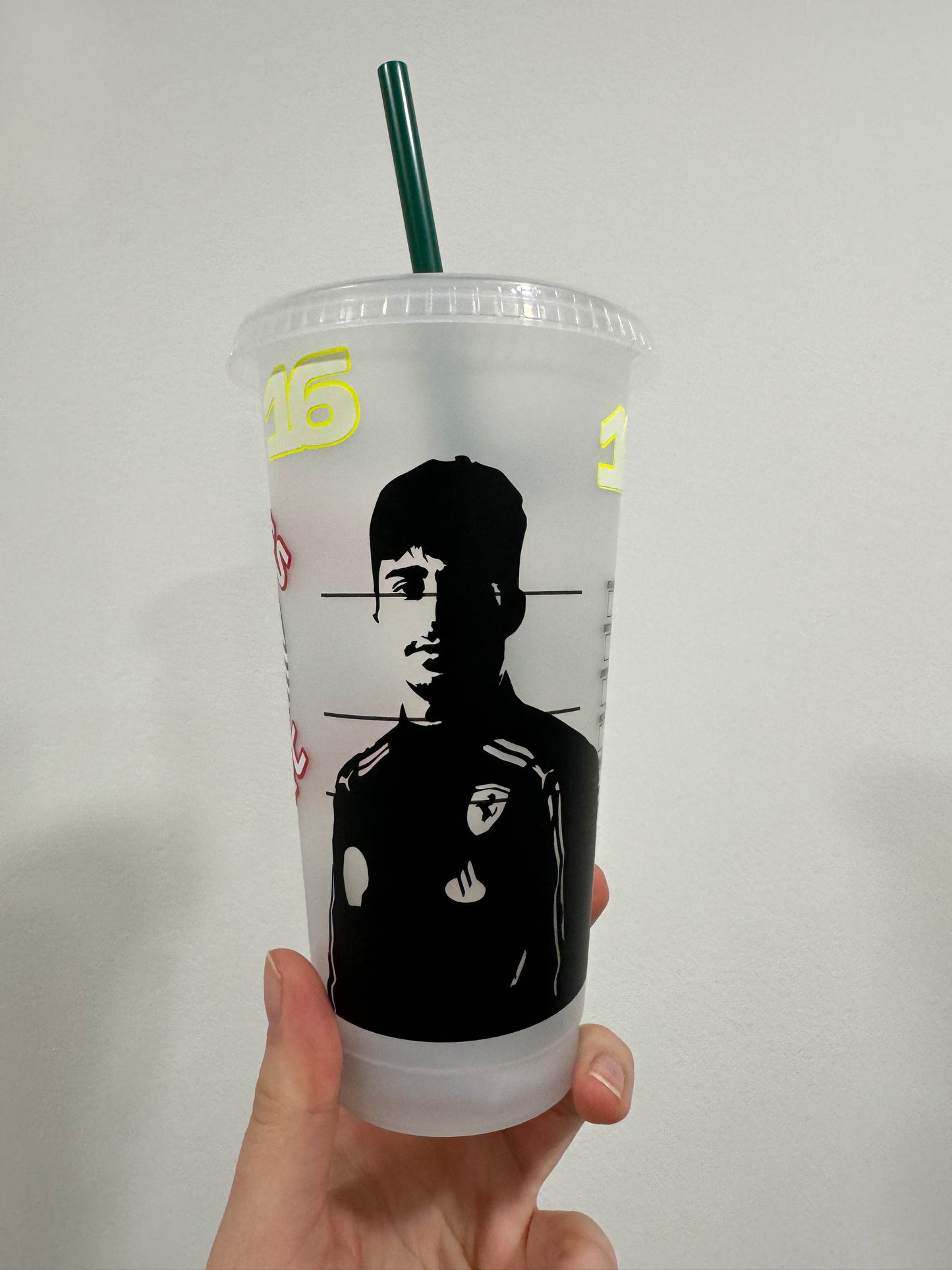 Charles leclerc 2024 2 silhouette inspired Starbucks tumbler