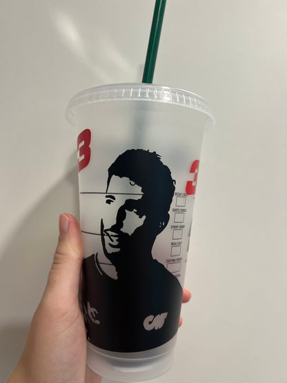 Daniel ricciardo silhouette inspired Starbucks tumbler