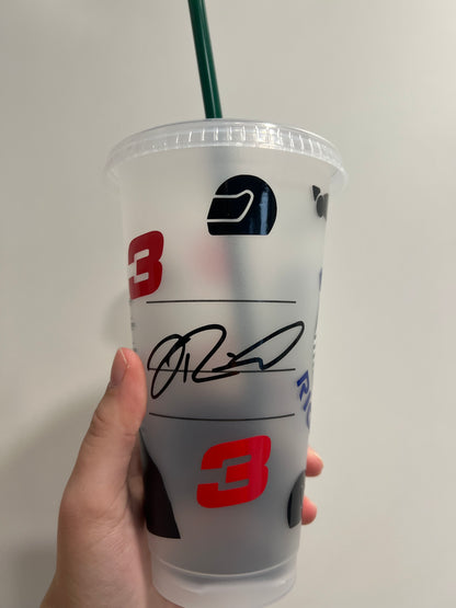 Daniel ricciardo silhouette inspired Starbucks tumbler