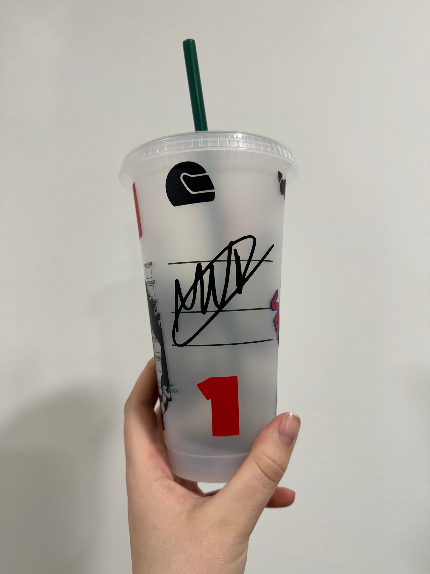 Max Verstappen 2024 silhouette inspired Starbucks tumbler