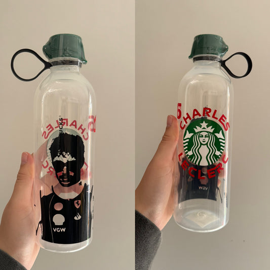 Charles Leclerc 2024 silhouette inspired starbuck water bottle