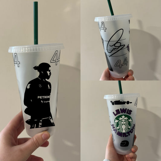 Lewis hamilton 2024 silhouette fireproof inspired Starbucks tumbler