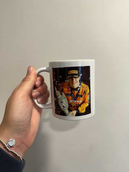 Oscar Piastri first win quote themed mug