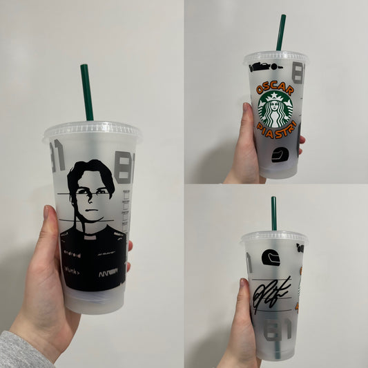 Oscar piastri 2024 silhouette inspired Starbucks tumbler