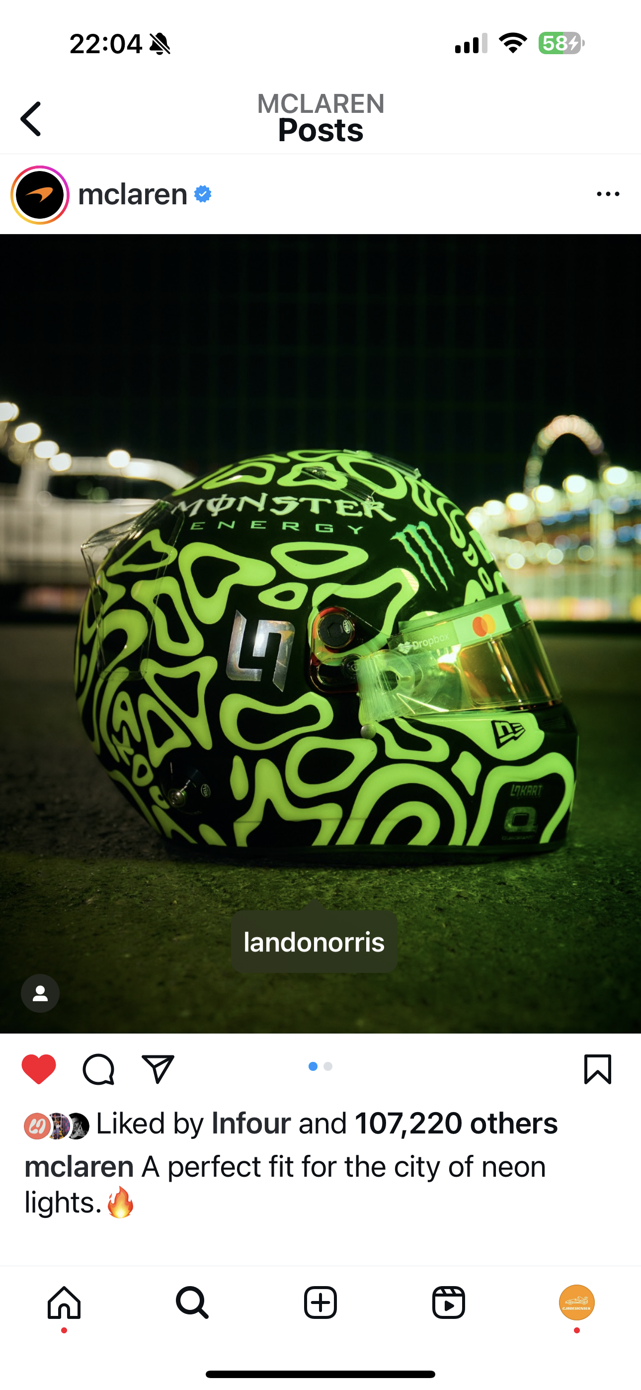 Lando Norris Las Vegas helmet inspired wristlet keychain.