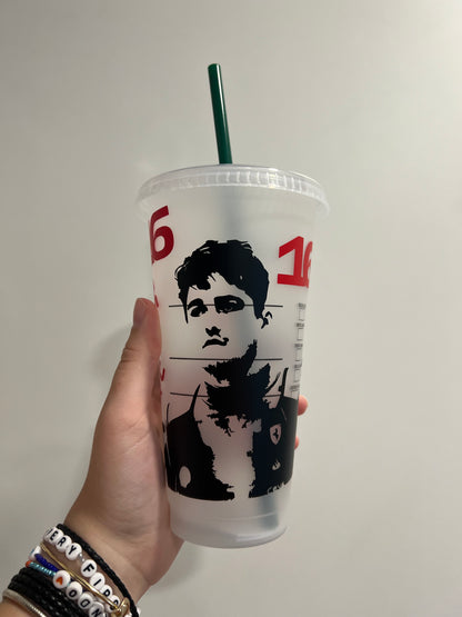 Charles leclerc silhouette inspired Starbucks tumbler