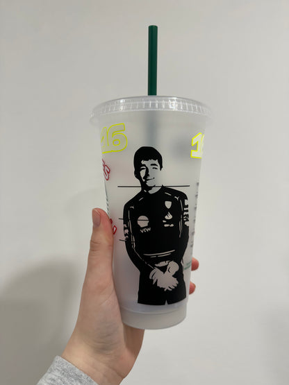 Charles leclerc 2024 silhouette inspired Starbucks tumbler