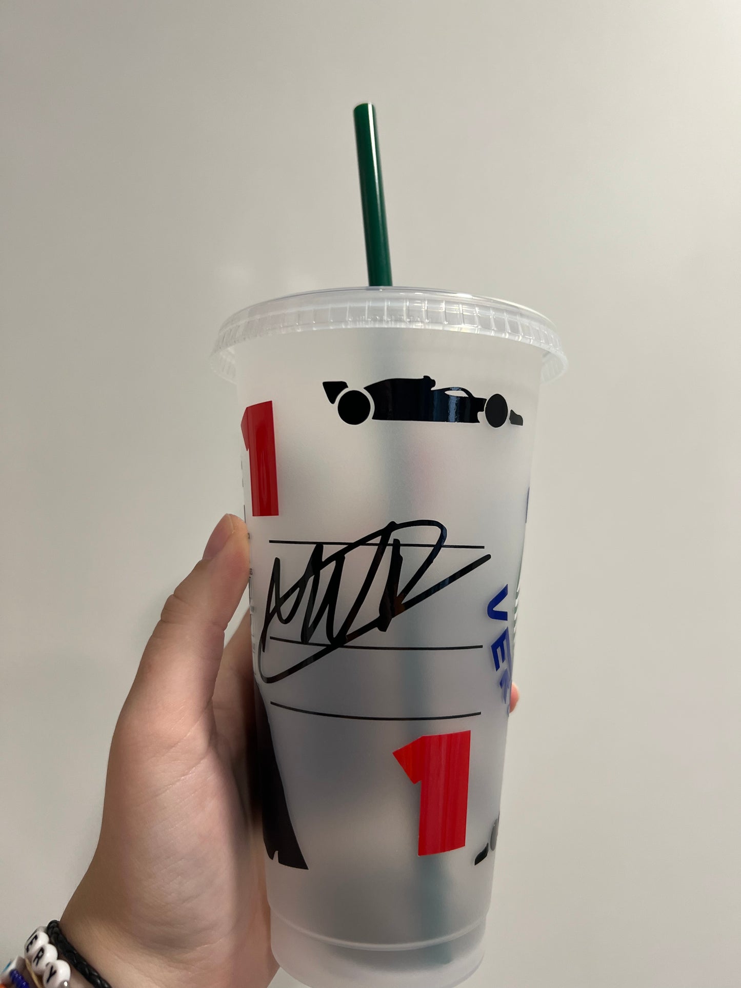 Max Verstappen silhouette inspired Starbucks tumbler