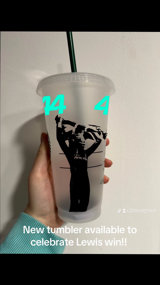 Lewis hamilton silverstone win 2024 silhouette inspired Starbucks tumbler