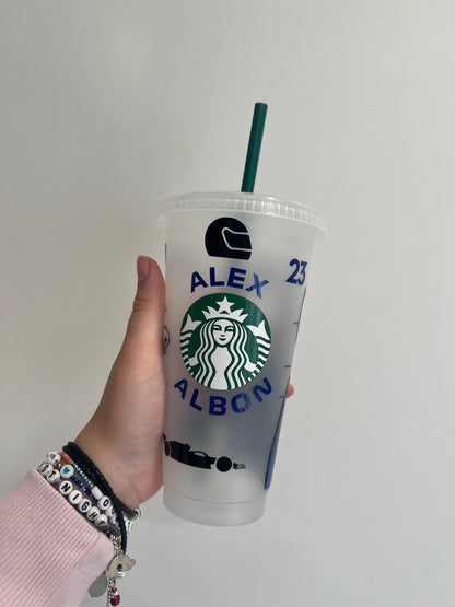 Alex Albon 2023 inspired Starbucks tumbler