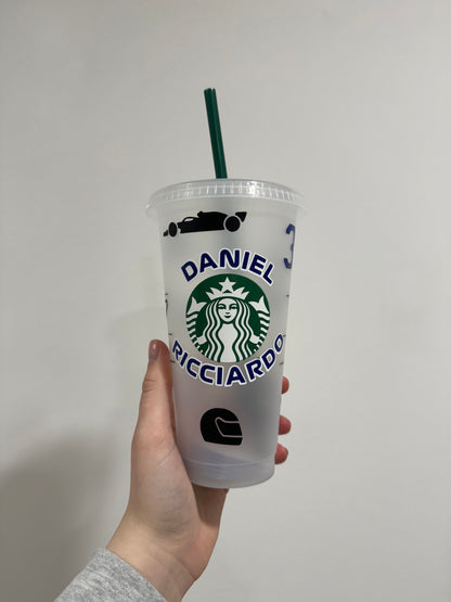 Daniel ricciardo 2024 silhouette inspired Starbucks tumbler