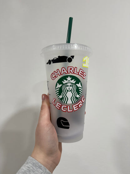 Charles leclerc 2024 silhouette inspired Starbucks tumbler