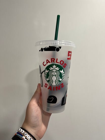 Carlos sainz silhouette inspired Starbucks tumbler