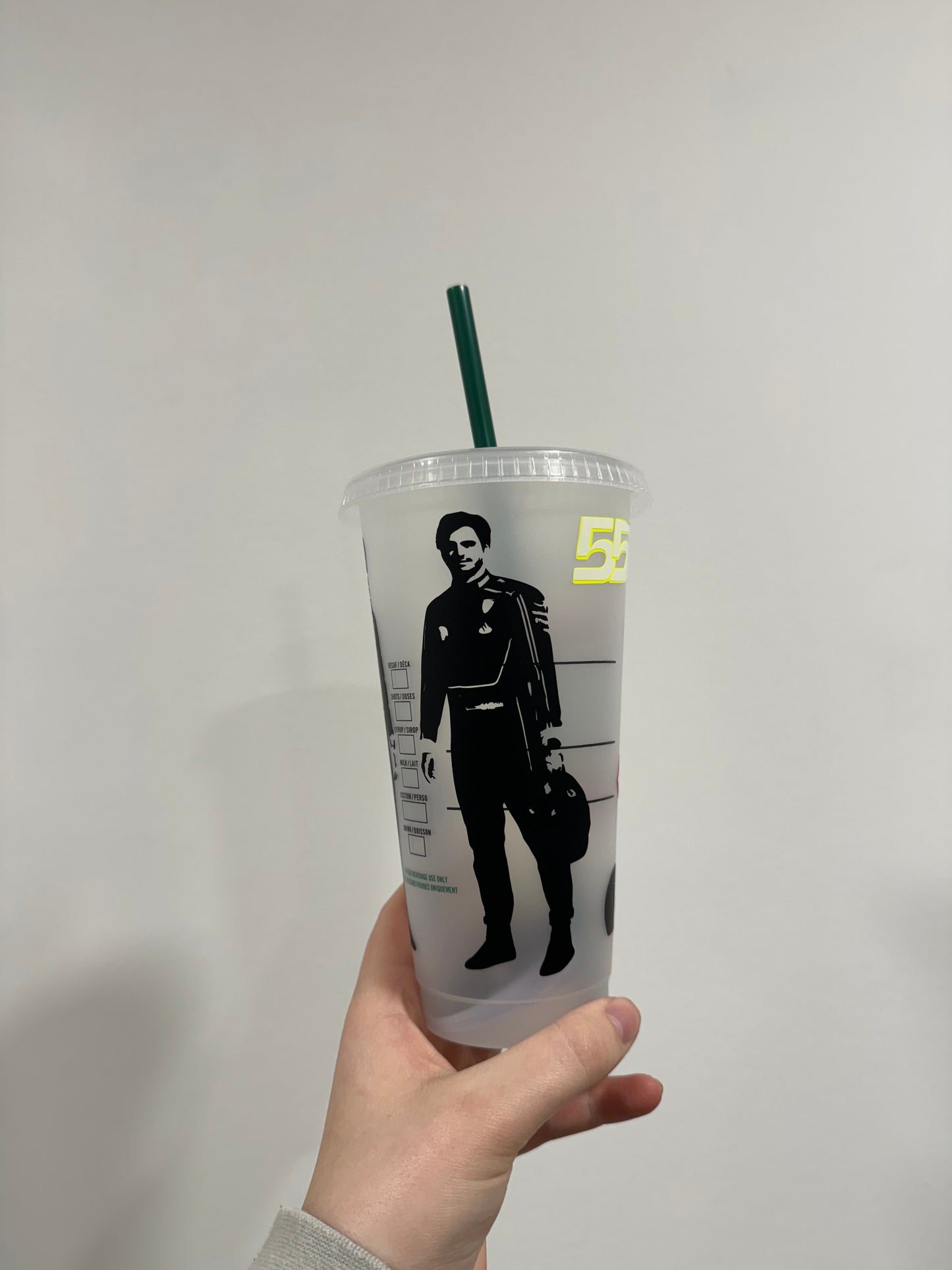 Carlos sainz and Charles Leclerc silhouette inspired Starbucks tumbler