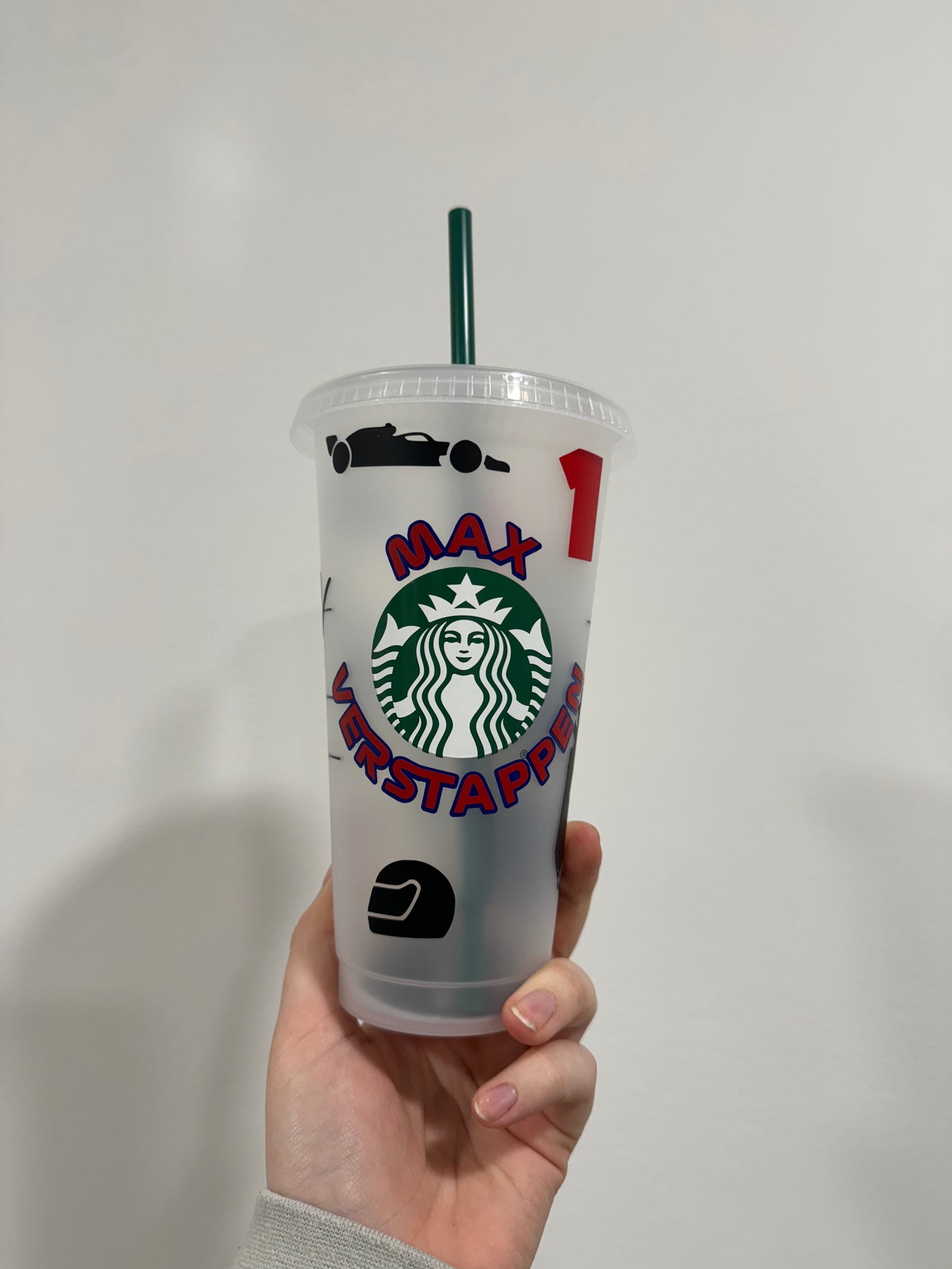 Max Verstappen 2024 silhouette inspired Starbucks tumbler