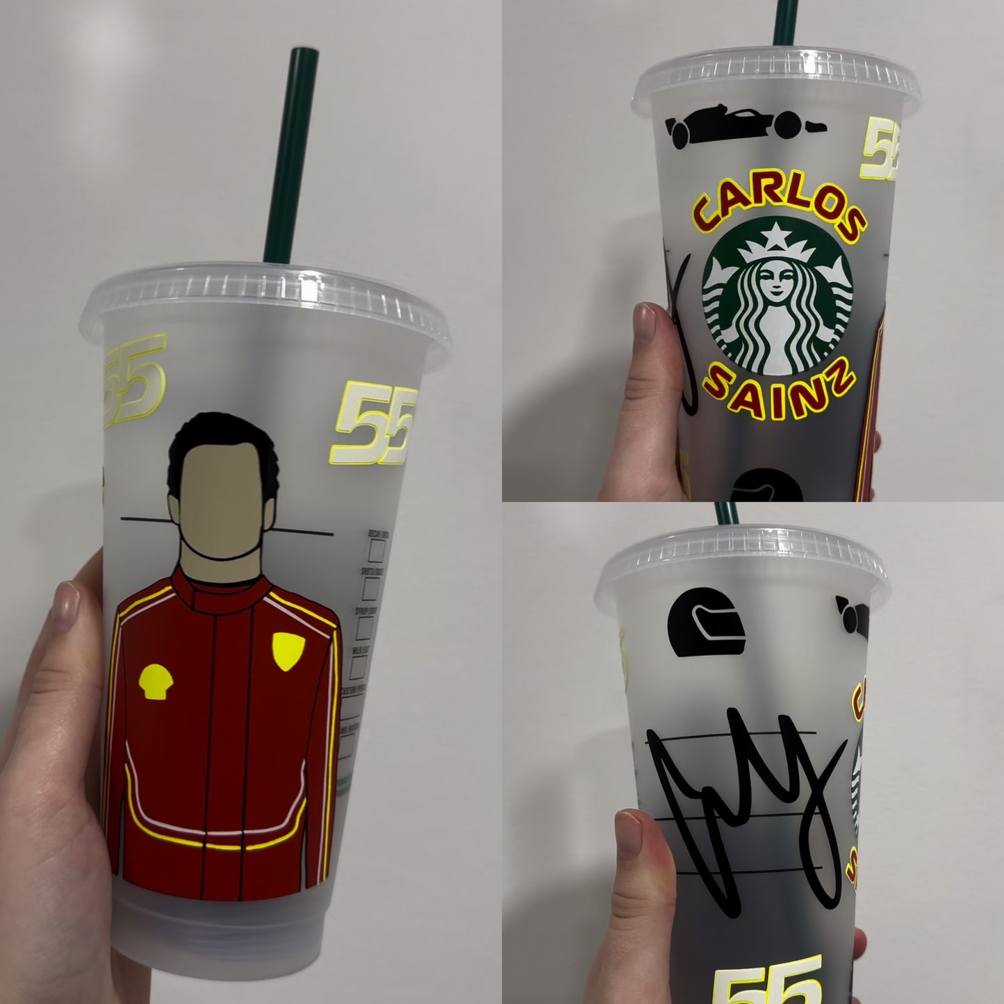 Carlos Sainz 2024 inspired Starbuck’s tumbler