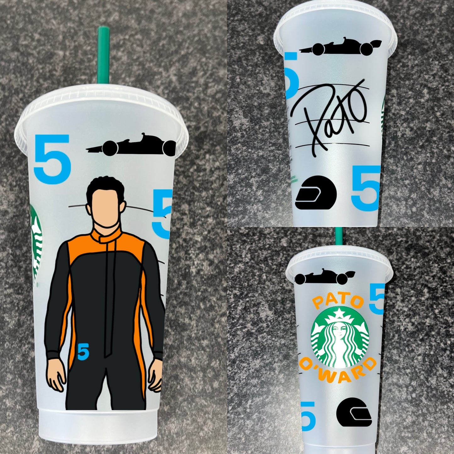 Indy  car driver inspired Starbuck tumbler