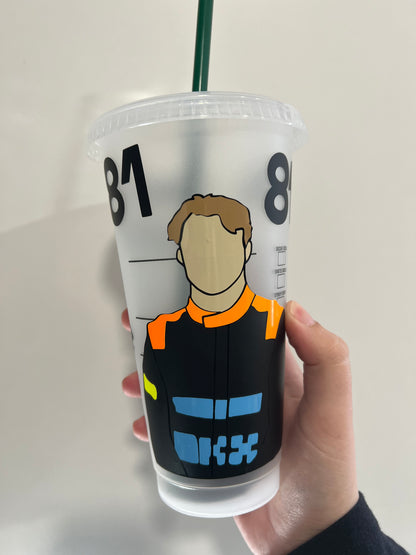 Oscar piastri 2023 singapore inspired Starbucks tumbler.