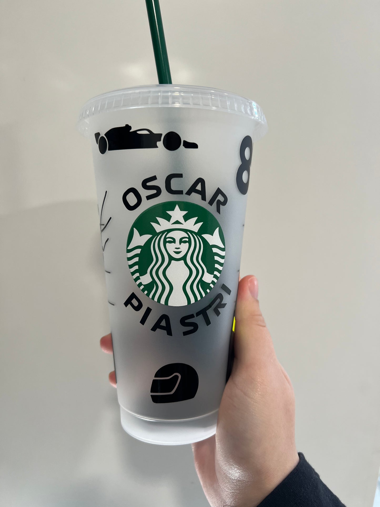 Oscar piastri 2023 singapore inspired Starbucks tumbler.