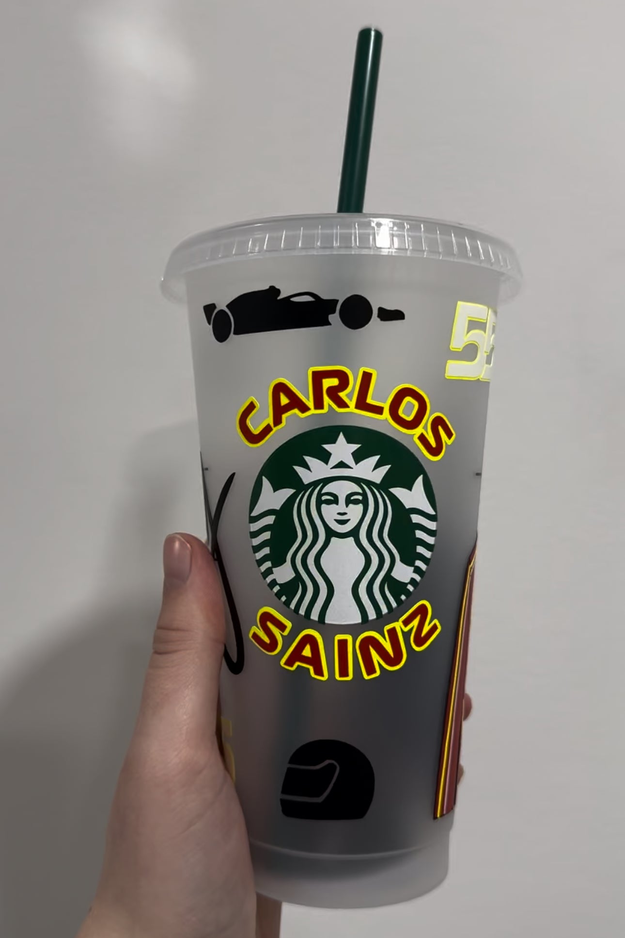 Carlos Sainz 2024 inspired Starbuck’s tumbler