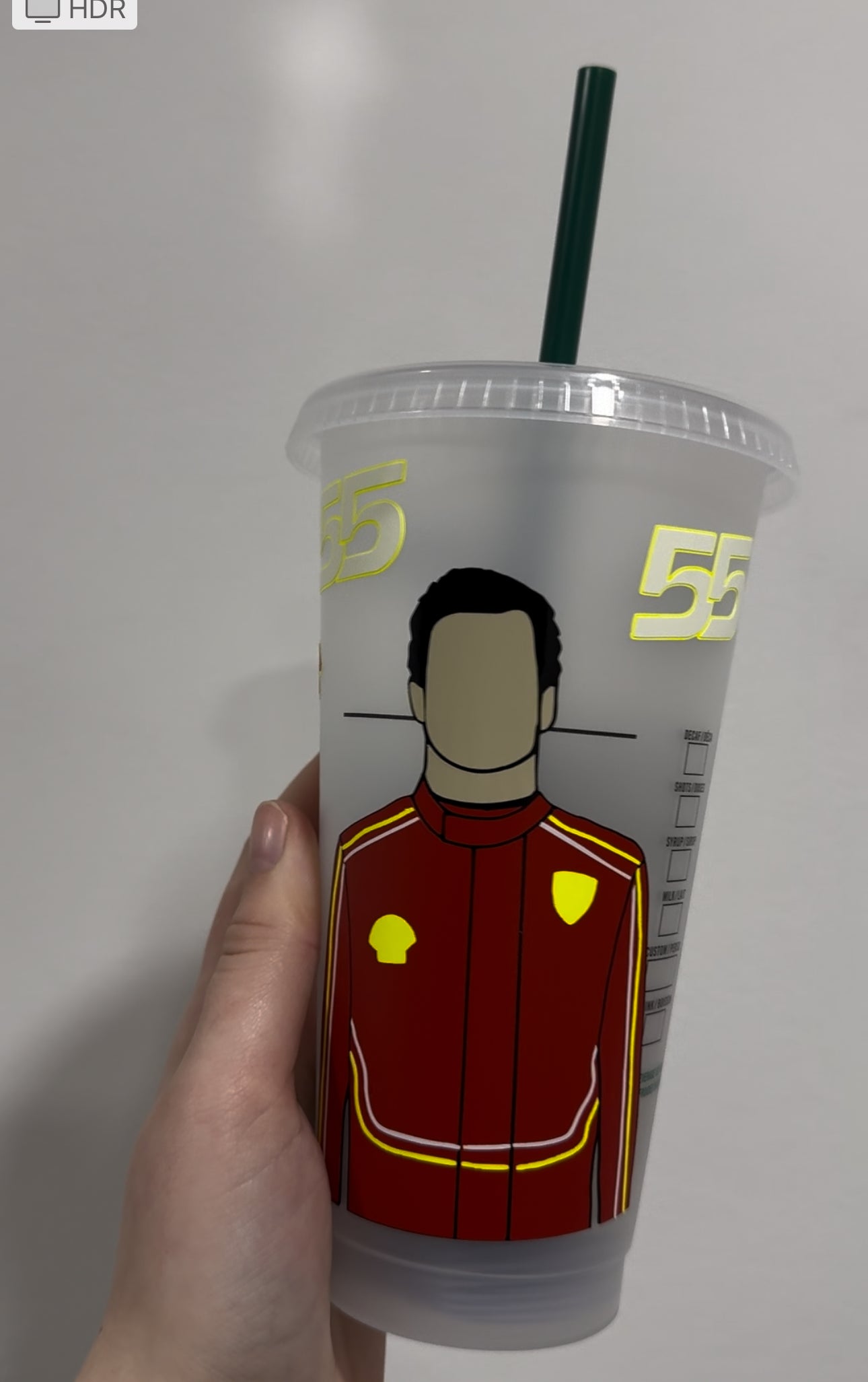 Carlos Sainz 2024 inspired Starbuck’s tumbler