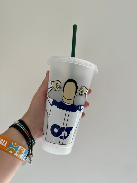 Daniel Ricciardo Alphatauri inspired Starbucks tumbler