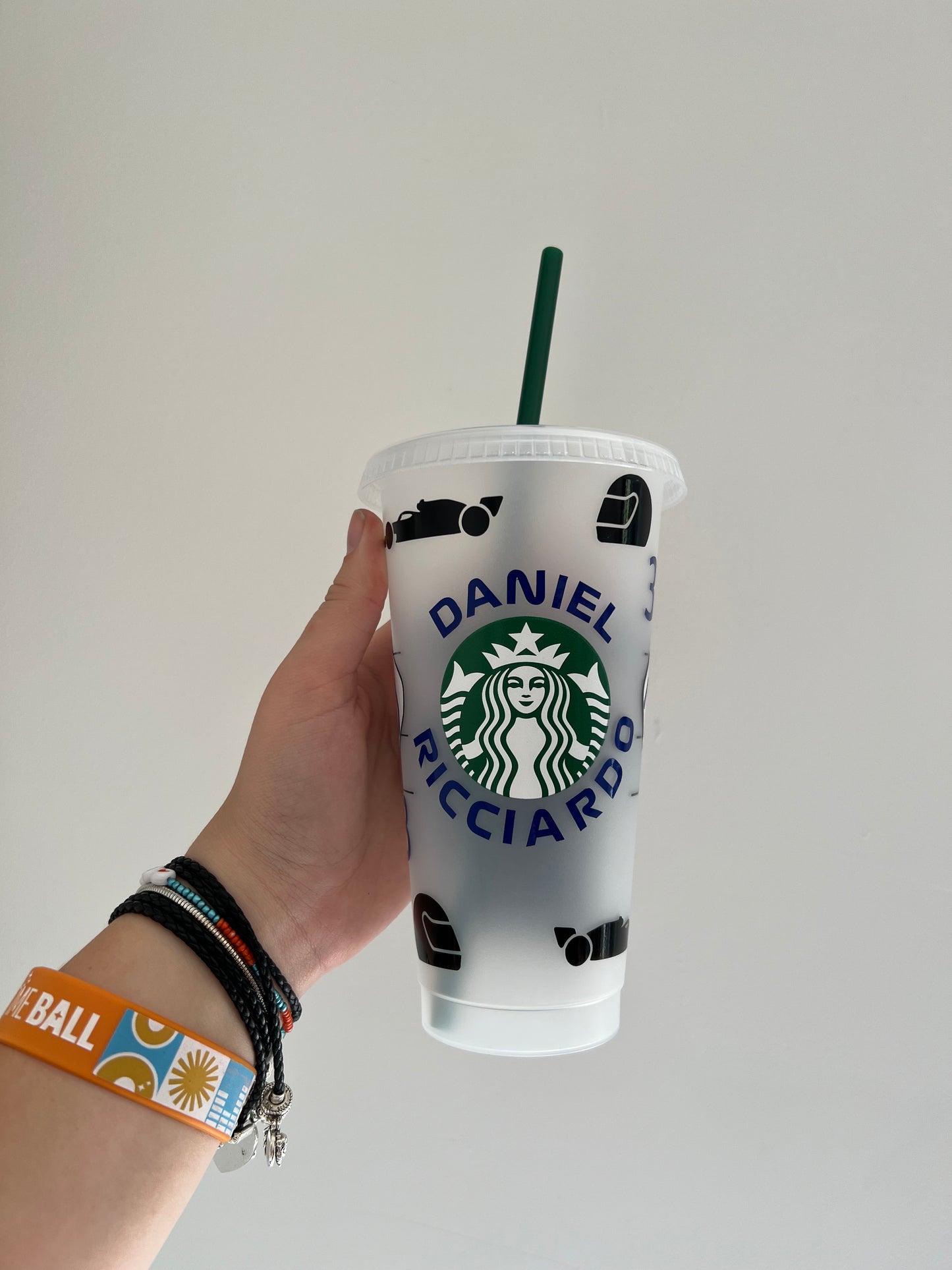 Daniel Ricciardo Alphatauri inspired Starbucks tumbler