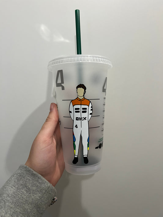 Lando norris 2023 silverstone inspired Starbucks tumbler.