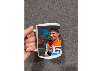 Lando Norris Silverstone qualifying quote themed mug