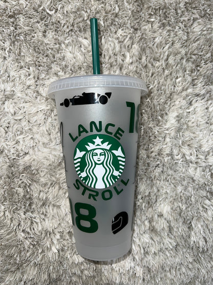 Lance Stroll 2023 inspired Starbuck tumbler