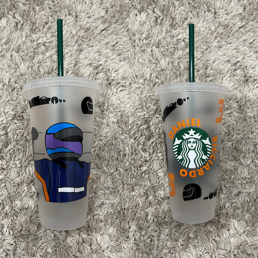 Daniel Ricciardo Helmet 2021 inspired Starbucks tumbler