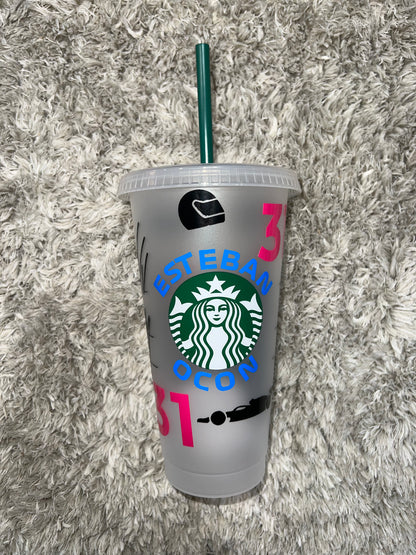 Esteban Ocon 2023 inspired Starbuck tumbler