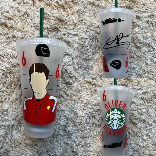 Oliver Bearman -f2 inspired Starbuck tumbler