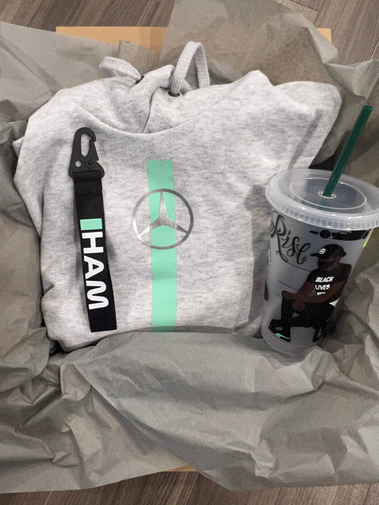 Lewis Hamilton inspired Starbucks Tumbler and hoodie gift set