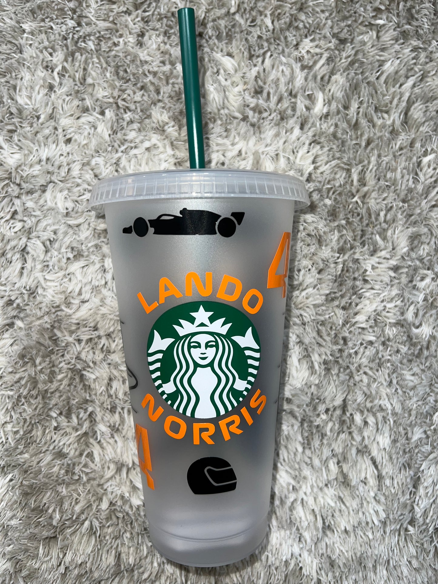 Lando Norris black fireproofs 2023 inspired Starbucks tumbler.