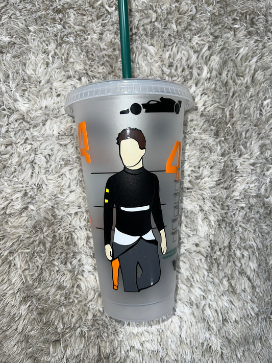 Lando Norris black fireproofs 2023 inspired Starbucks tumbler.