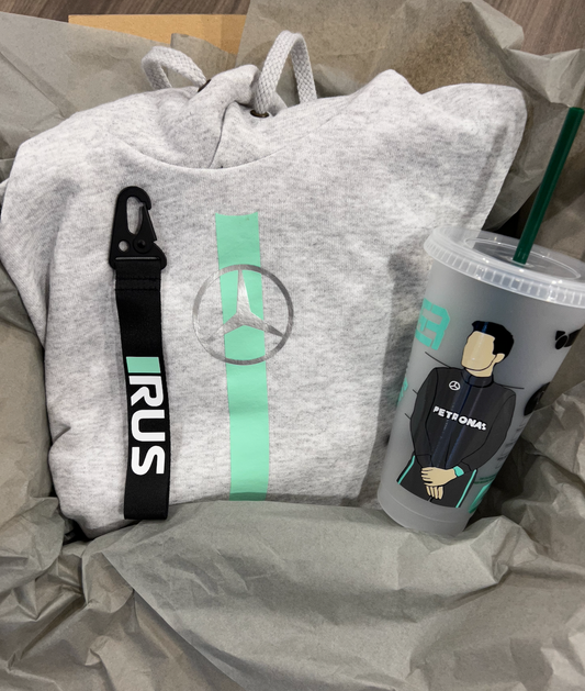 George Russell 2023 inspired Starbucks Tumbler and hoodie gift set