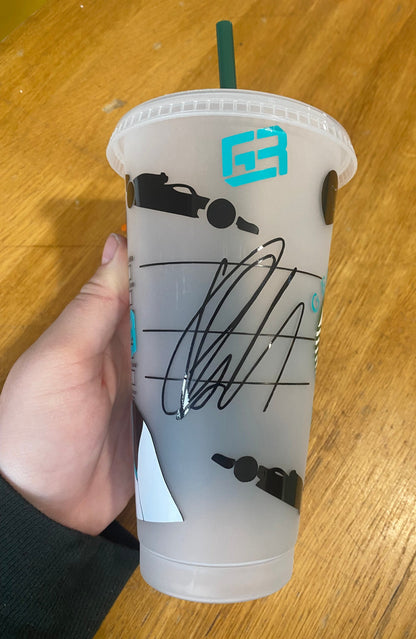 George Russell 2020 Starbucks inspired tumbler