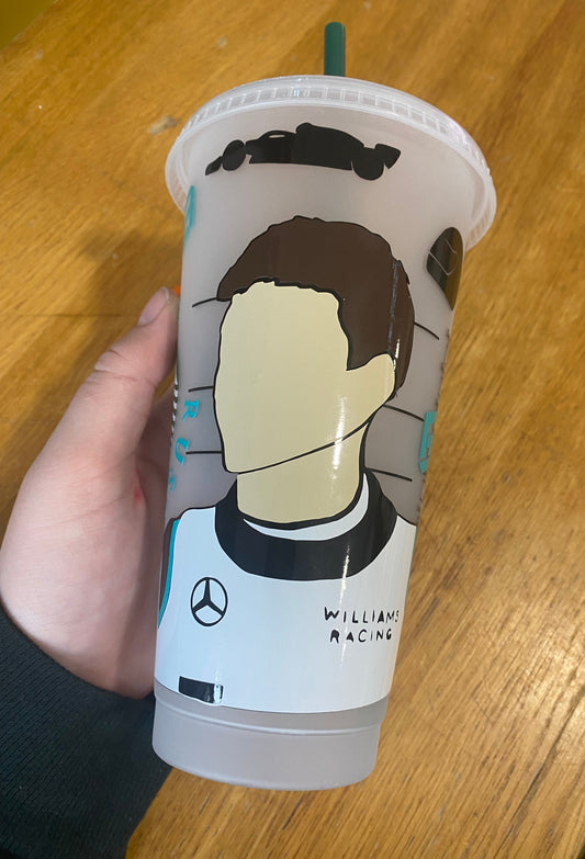 George Russell 2020 Starbucks inspired tumbler