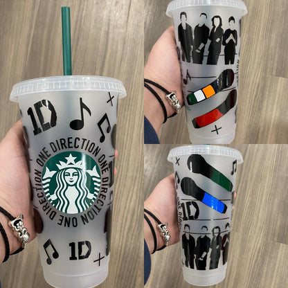 One direction inspired Starbucks tumbler.