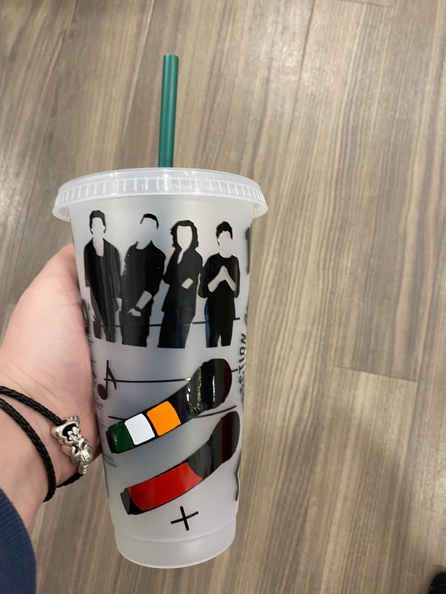 One direction inspired Starbucks tumbler.