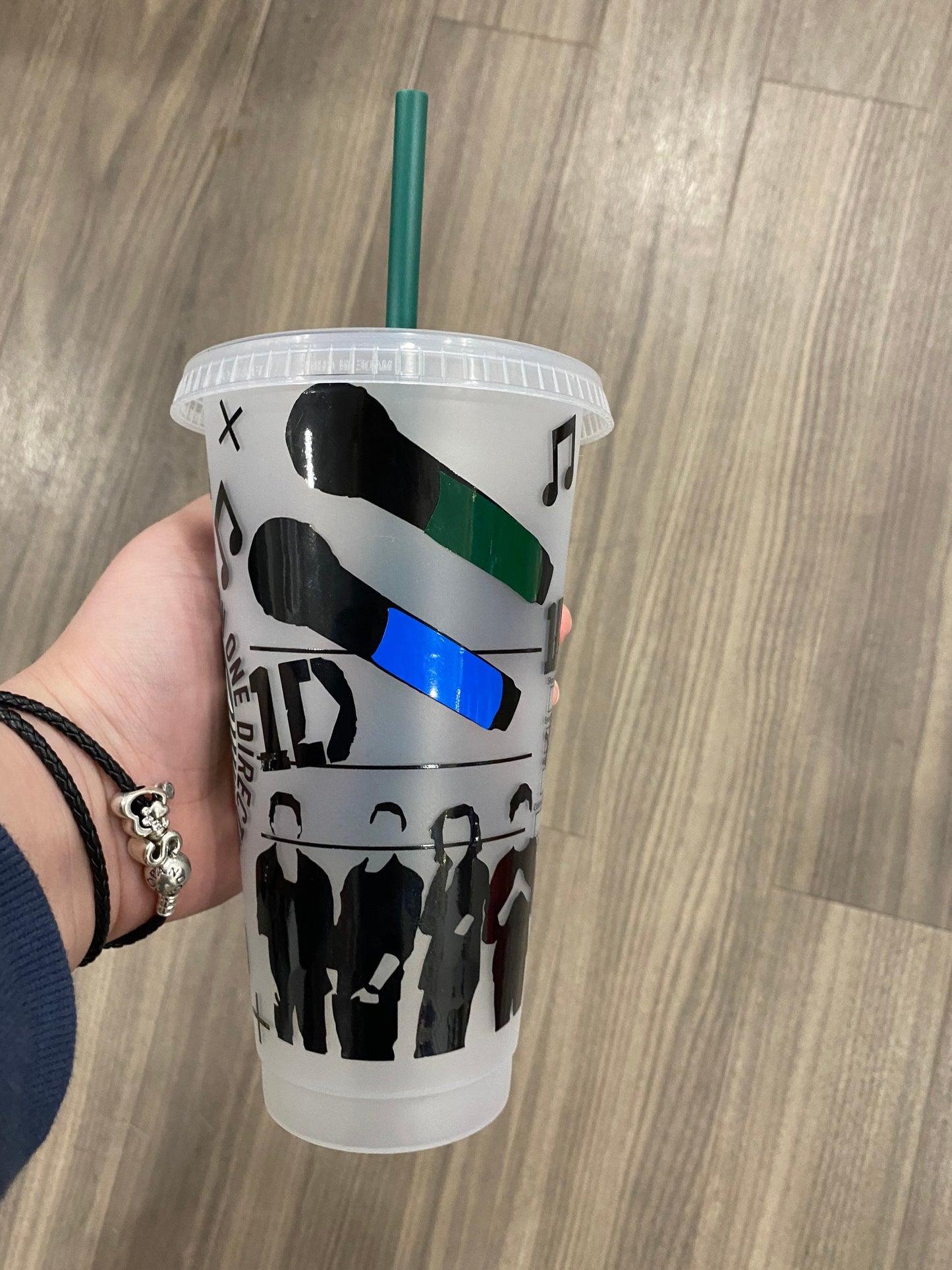 One direction inspired Starbucks tumbler.