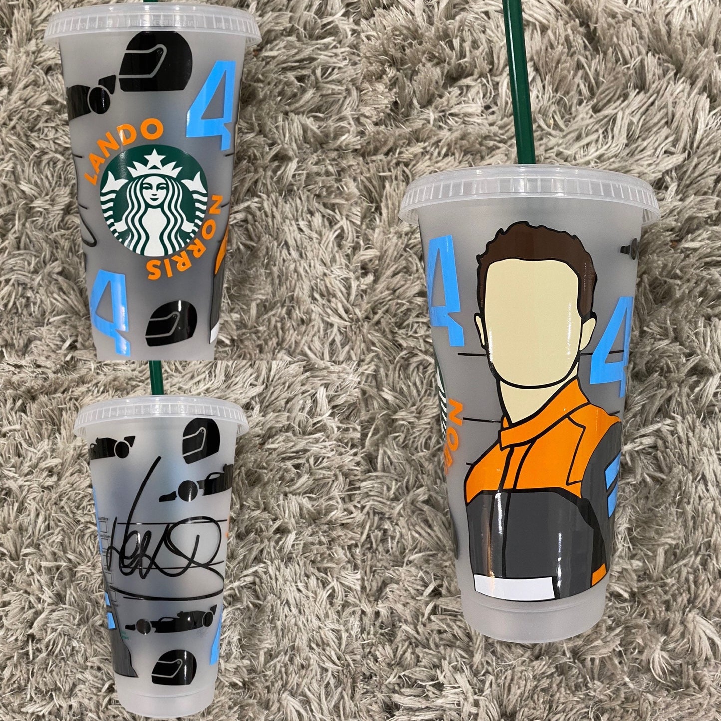 Lando norris 2022 inspired Starbucks tumbler.