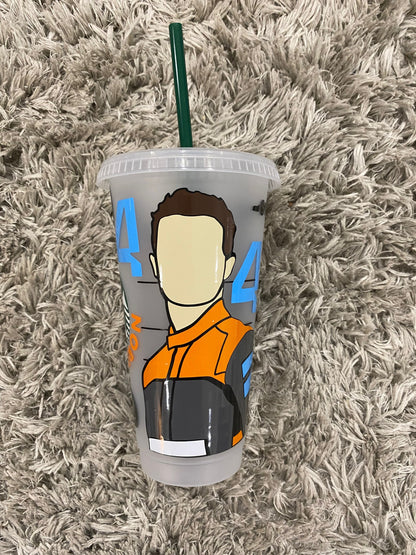 Lando norris 2022 inspired Starbucks tumbler.