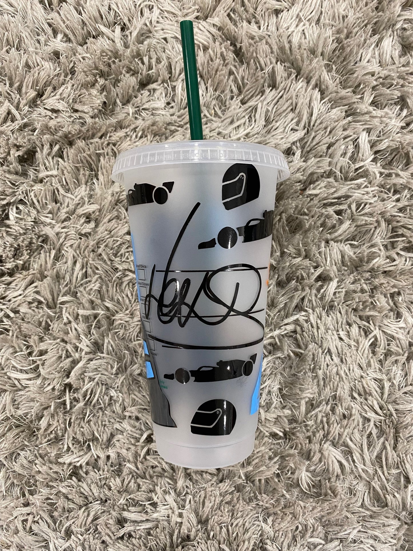 Lando norris 2022 inspired Starbucks tumbler.