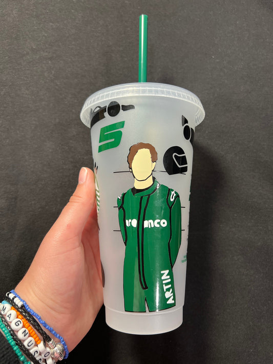 Sebastian vettel  2022 inspired Starbucks tumbler.