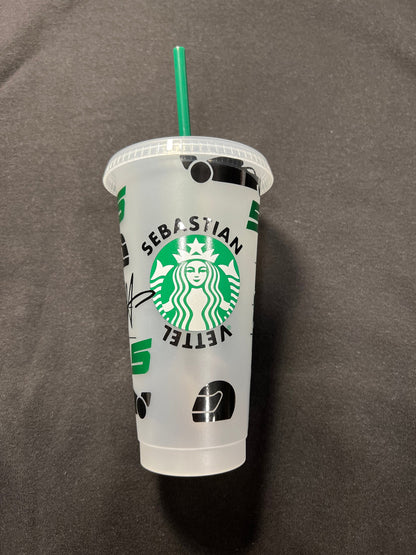 Sebastian vettel  2022 inspired Starbucks tumbler.