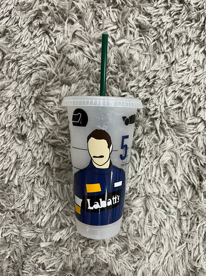 Nigel Mansell inspired Starbucks tumbler