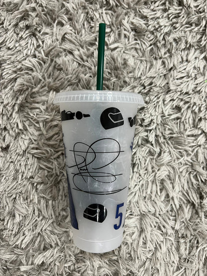 Nigel Mansell inspired Starbucks tumbler