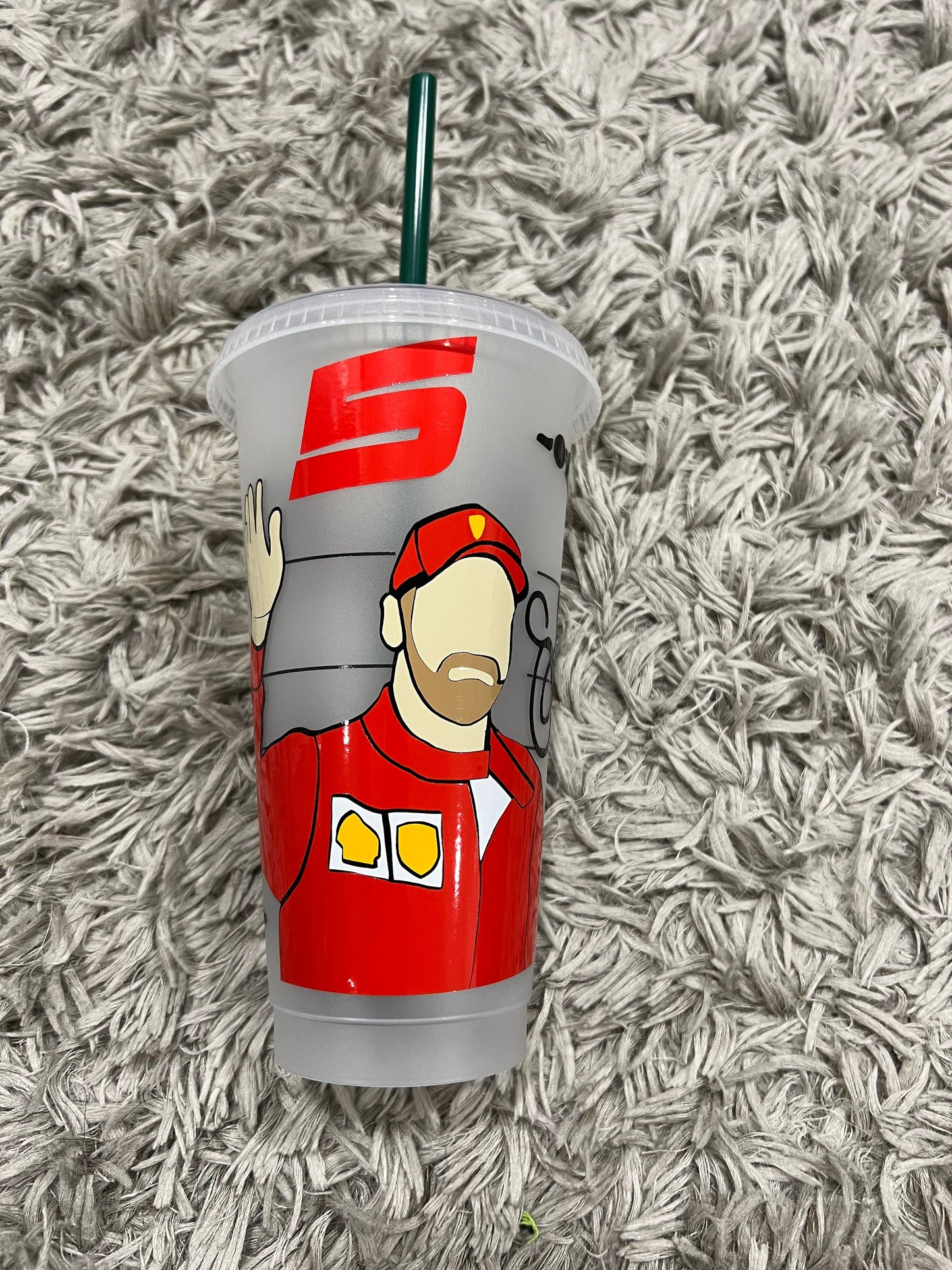 Sebastian vettel 2020 inspired Starbucks tumbler.